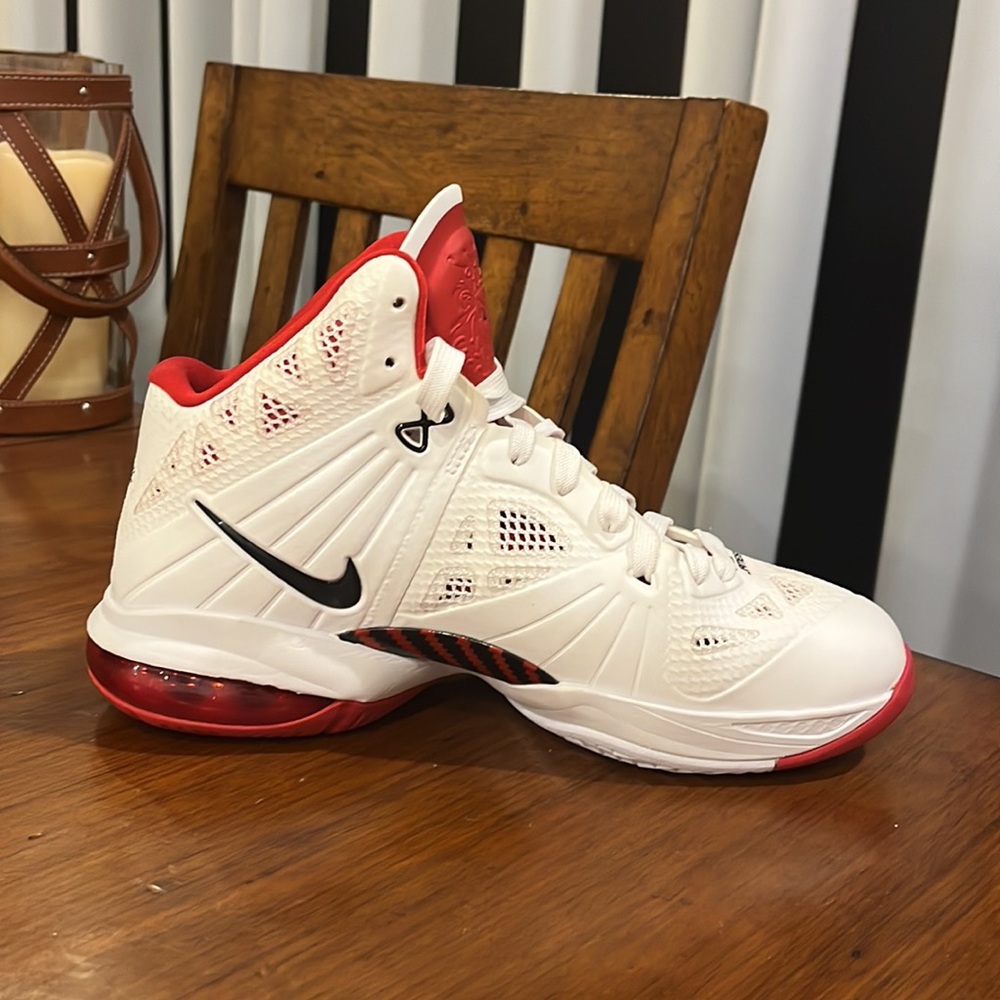 Nike Lebron 8 P.S. Shoes Sneakers 441946 100 white red Mens Size 7.5 - Picture 4 of 16